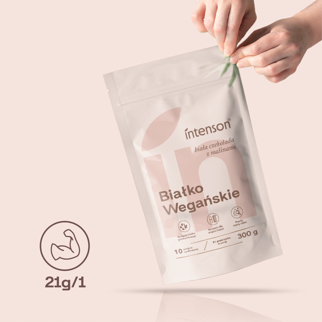 PLANT PROTEIN White chocolate with raspberries Intenson 2x300g VEGAN Manufacturer code 5905454135245