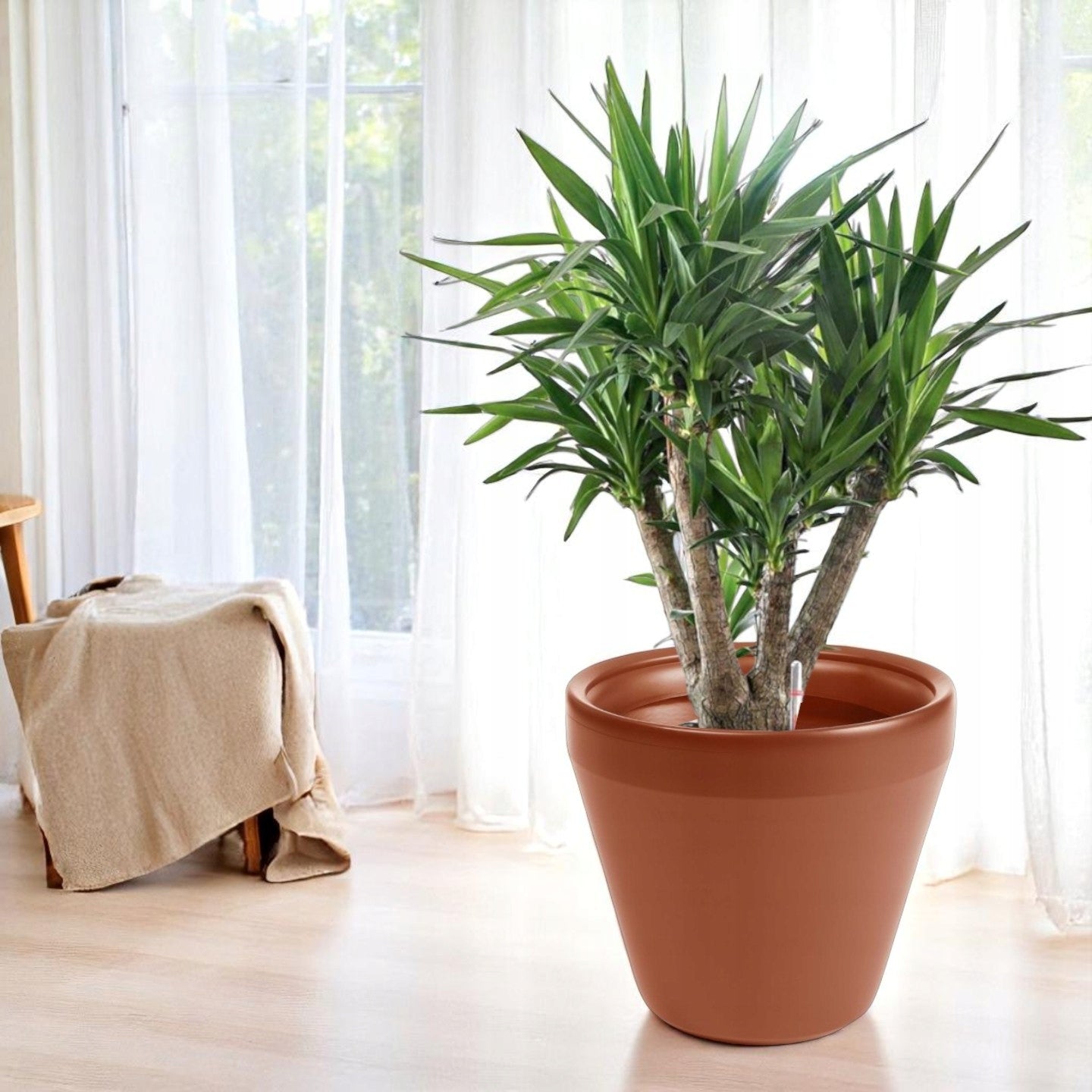 PLANTER 54 CM LARGE GARDEN PLASTIC POT FOR BALCONY TERRACE BRICK Brand Kaj