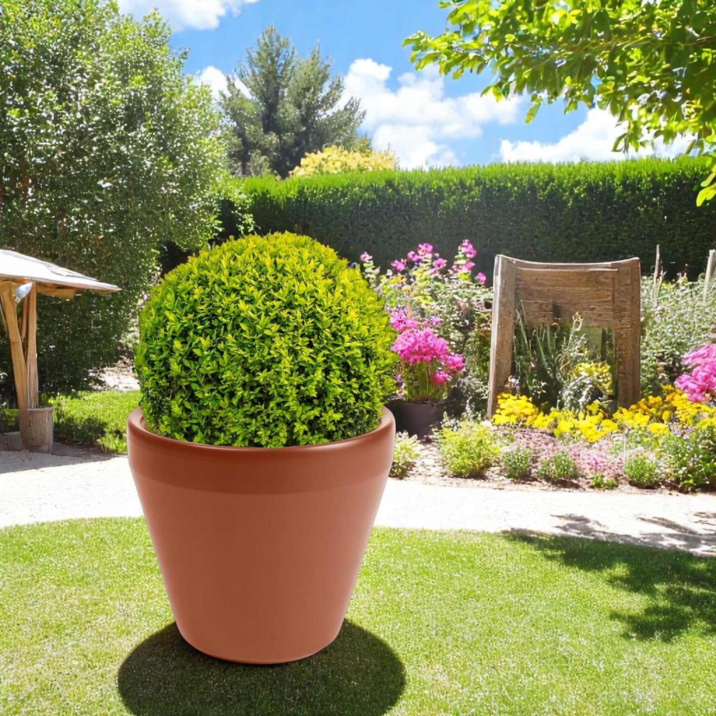 PLANTER 54 CM LARGE GARDEN PLASTIC POT FOR BALCONY TERRACE BRICK Manufacturer code K5634