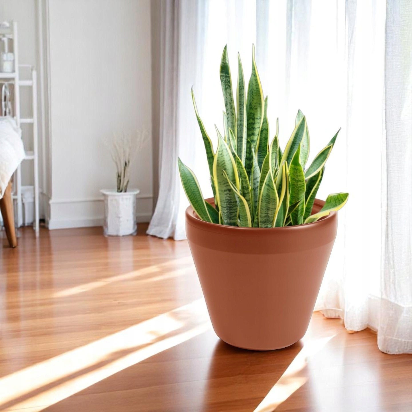 PLANTER 54 CM LARGE GARDEN PLASTIC POT FOR BALCONY TERRACE BRICK Material synthetic material