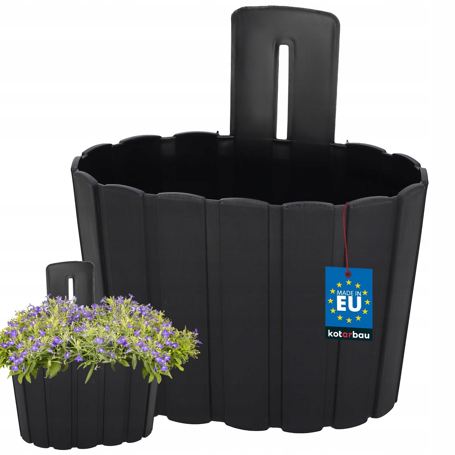 PLANTER WALL HANGING POT ANTHRACITE WALL DECORATION FLOWERS 200 MM