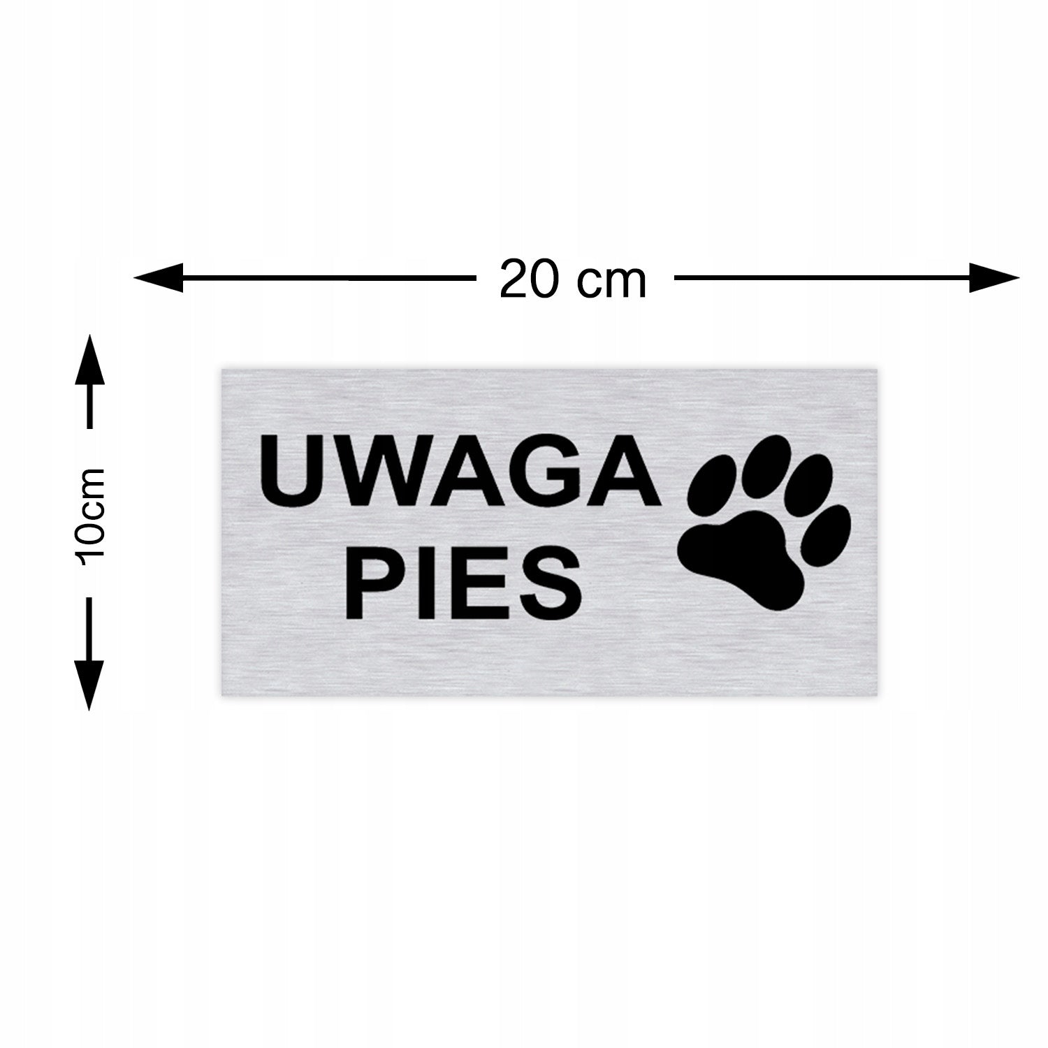 PLAQUE ATTENTION BAD DOG DANGEROUS | 20x10cm | Aluminum BOARD | Stainless Brand Printima
