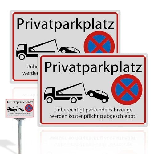 PLAQUE PRIVATE PARKING ALUMINUM METAL WITH REFLECTOR 300X200MM Brand no brand