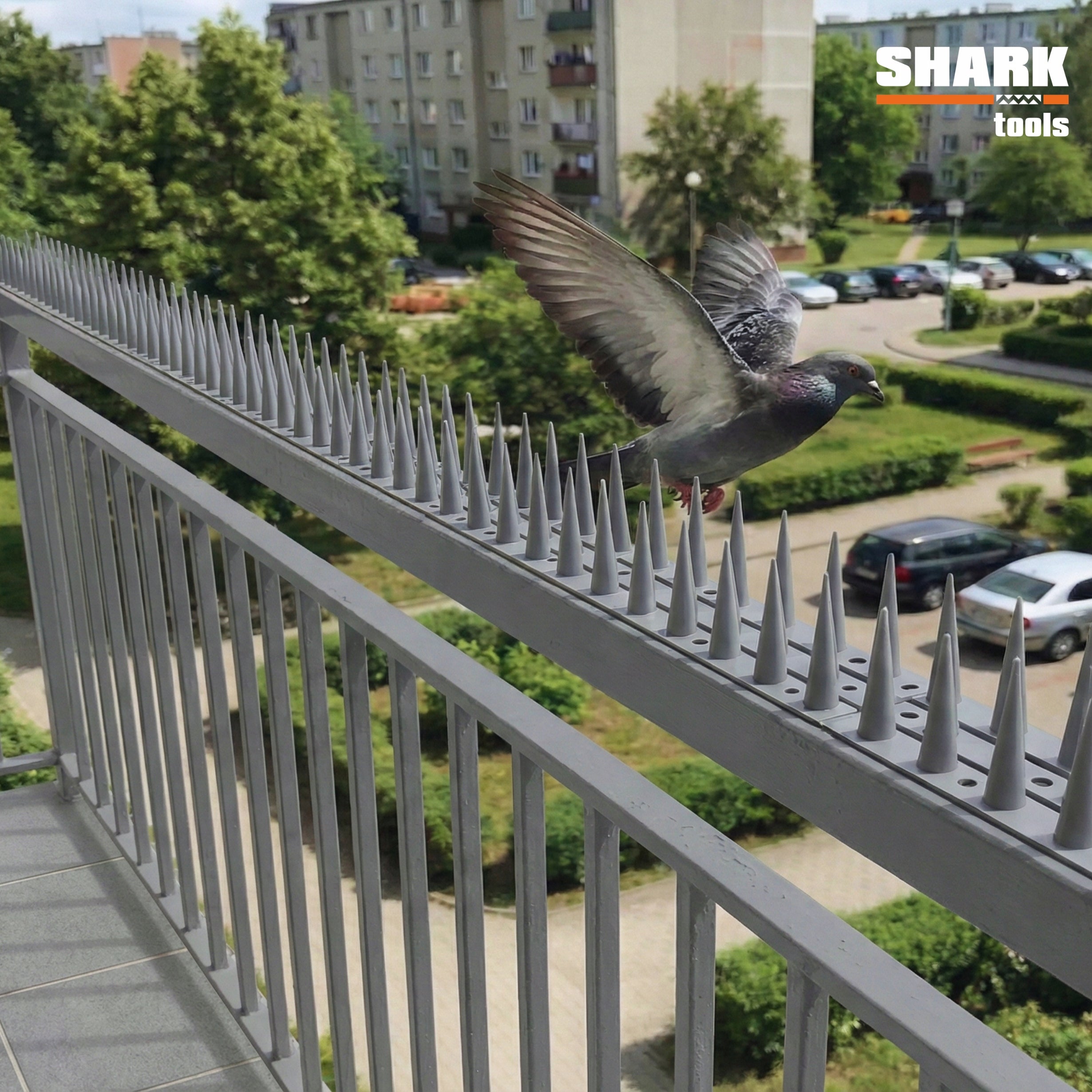 PLASTIC BIRD SPIKES x10 ANTI-BIRD STRIP GREY ANTHRACITE Strong Manufacturer code PLASTIKOWE KOLCE NA PTAKI PRZECIWKO PTAKOM