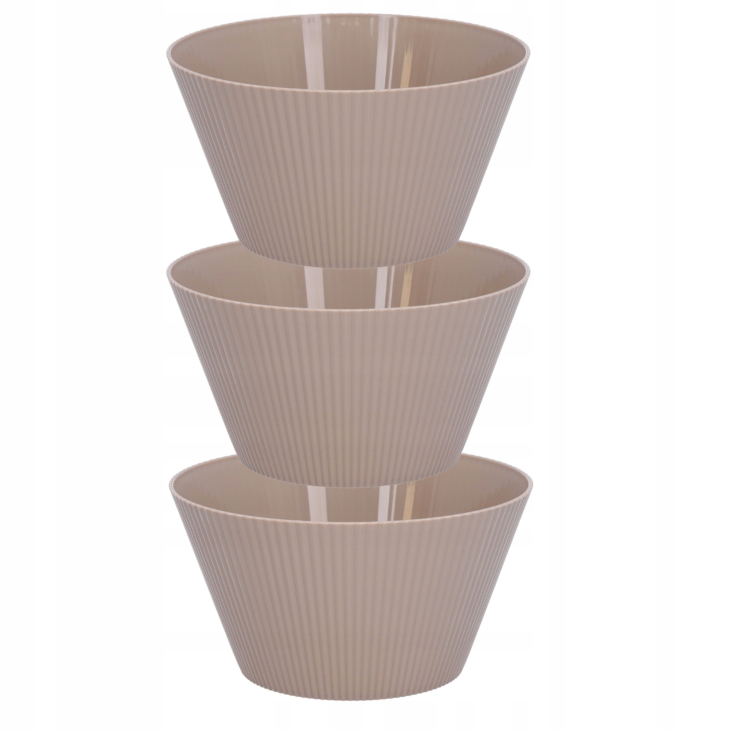 PLASTIC BOWLS 3pcs 550ml cream reusable for picnic and salad