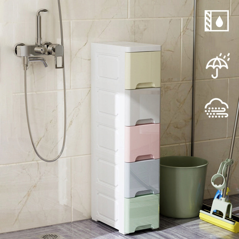 PLASTIC CONTAINER BOOKCASE TOY BASKET DRAWERS 5 SHELVES ORGANIZER CABINET Color multicolor