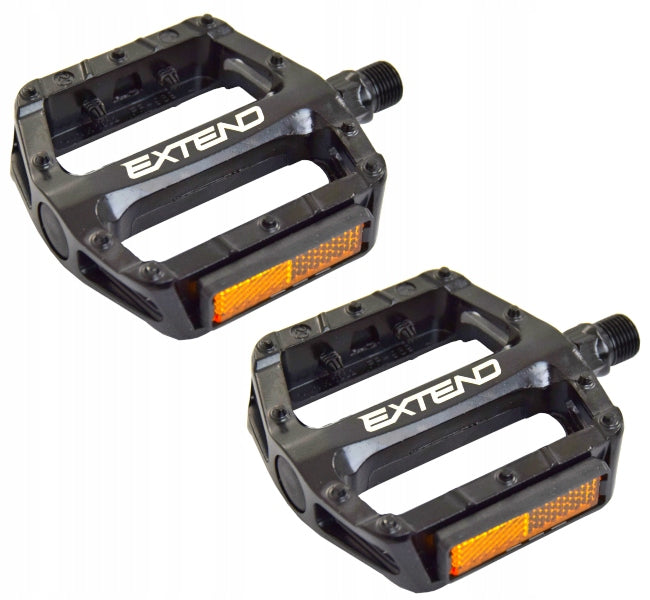 PLATFORM BIKE PEDALS EXTEND BLACK ALUMINUM 9/16 MTB TREKKING PINS Packaging status original