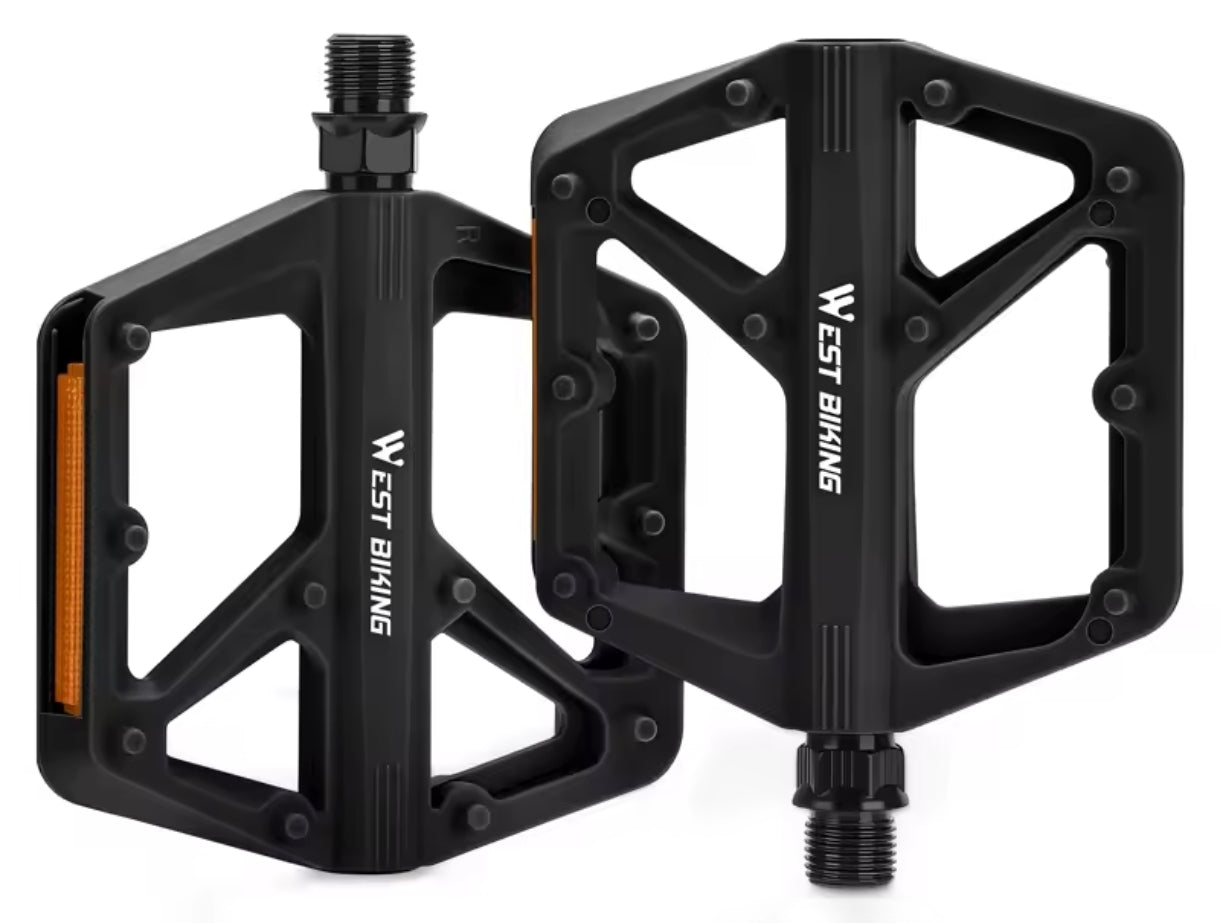 PLATFORM BIKE PEDALS NYLON LIGHTWEIGHT UNIVERSAL PINS WEST BIKING Packaging status original