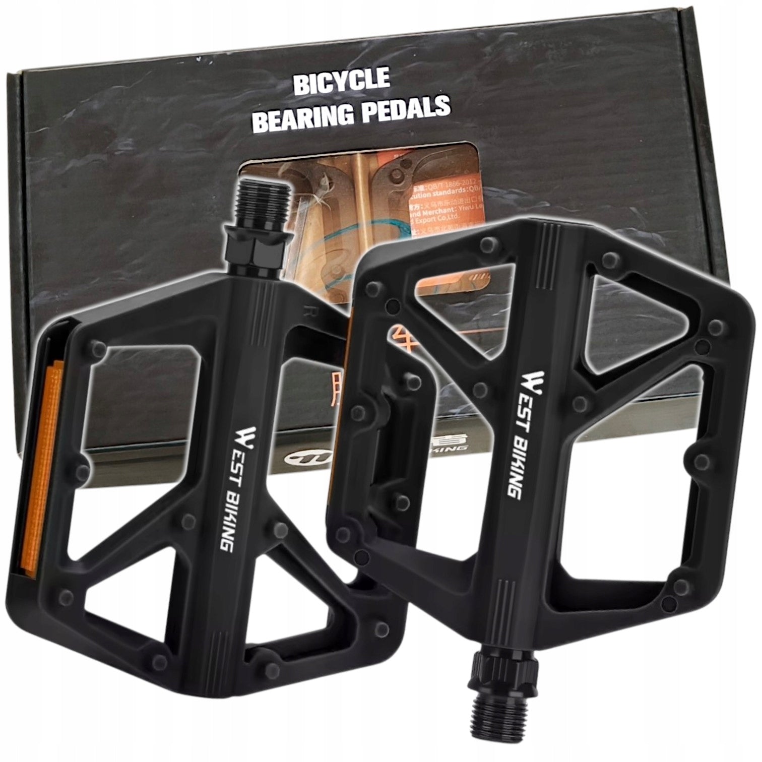 PLATFORM BIKE PEDALS NYLON LIGHTWEIGHT UNIVERSAL PINS WEST BIKING