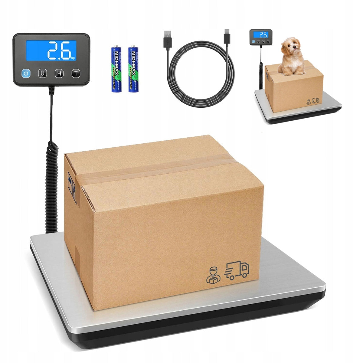 PLATFORM SCALE FOR PACKAGES 200kg ELECTRONIC STORAGE CASE