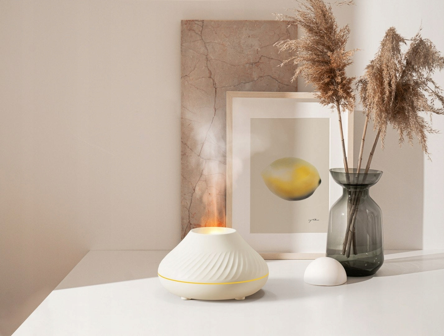 PLATINET FLAME AROMA DIFFUSER HUMIDIFIER 130ML 6,5W WHI