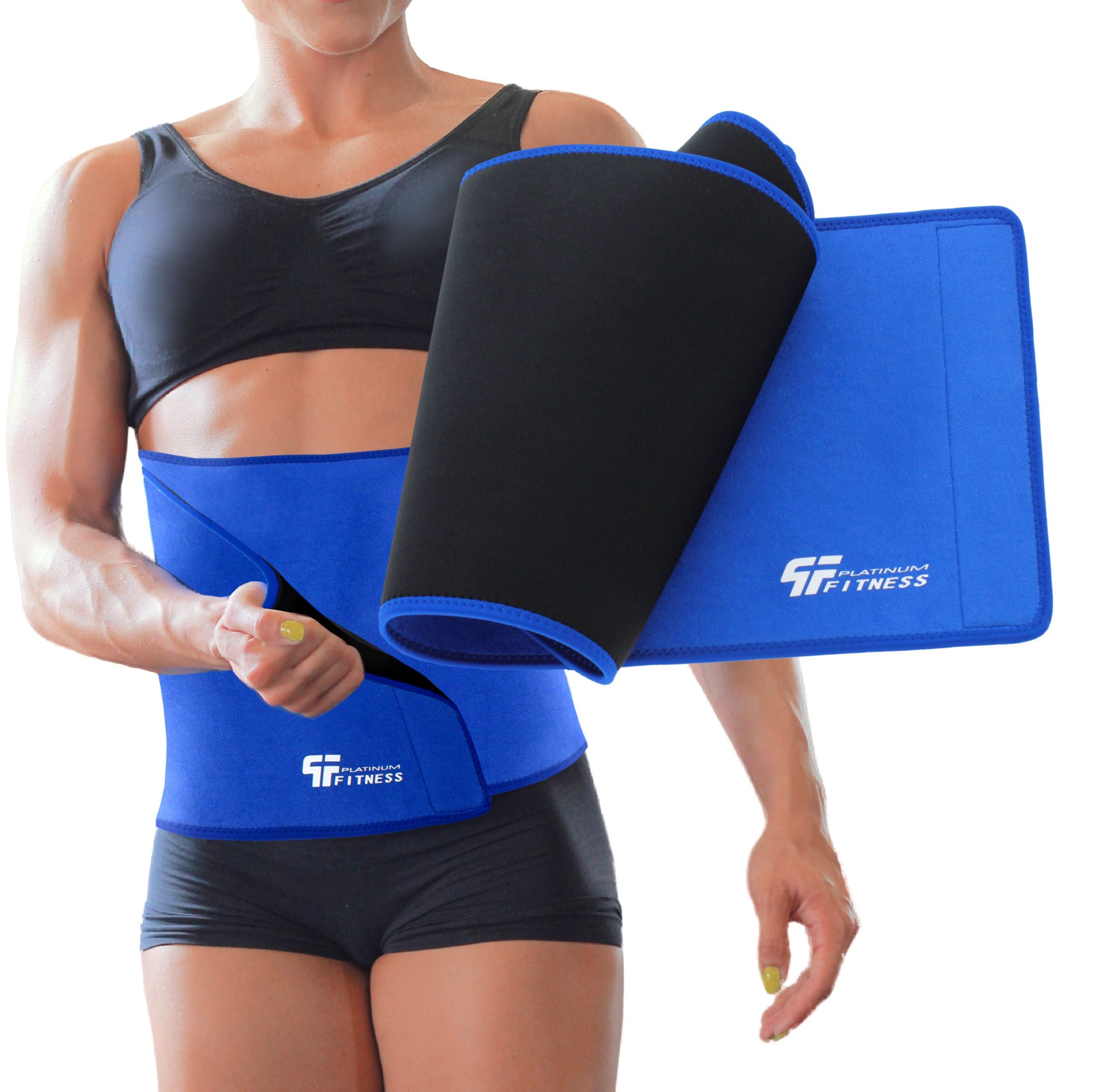 PLATINUM FITNESS NEOPRENE SLIMMING BELT FOR SLIMMING EXERCISES 100 Color blue
