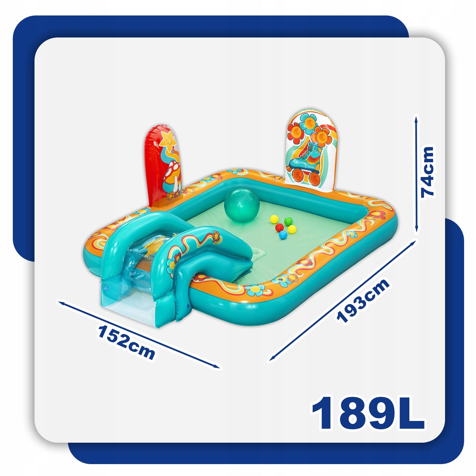 PLAYGROUND SLIDE + SPRINKLER BEACH BALL SET BESTWAY 53164 Brand Bestway