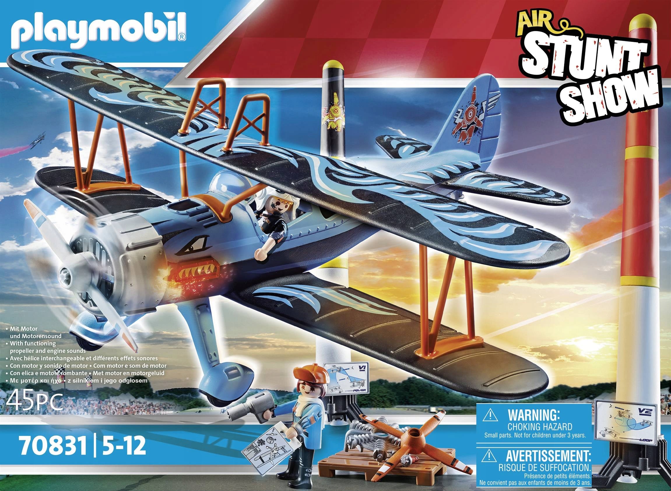 70831 PLAYMOBIL® Air Stunt Show, Phoenix biplanas, 298 detalės