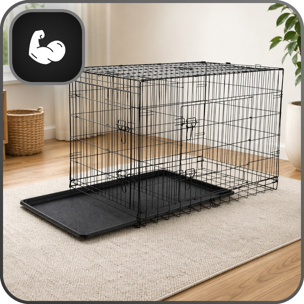 PLAYPEN CAGE DOG TRANSPORTER LARGE 122x75,5x84cm METAL FOLDING XXL Brand AML