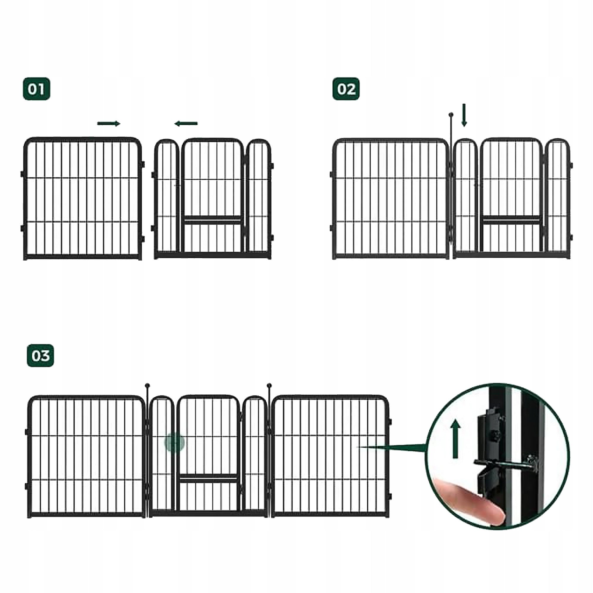 PLAYPEN DOG CAGE MADE OF METAL, RABBIT ENCLOSURE MODULAR CORRAL 6 PANELS Manufacturer code GLOBANI-KDP-01-CZ