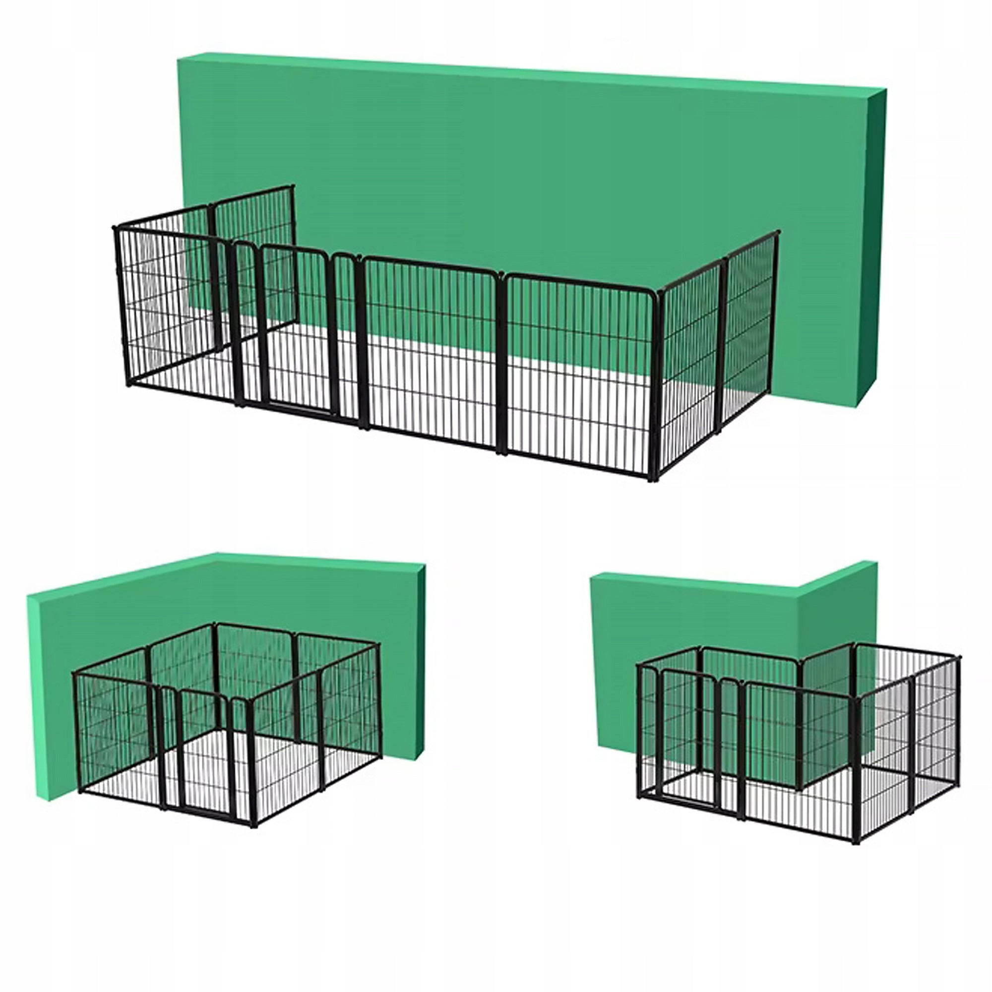 PLAYPEN DOG CAGE MADE OF METAL, RABBIT ENCLOSURE MODULAR CORRAL 6 PANELS Product width 70 cm