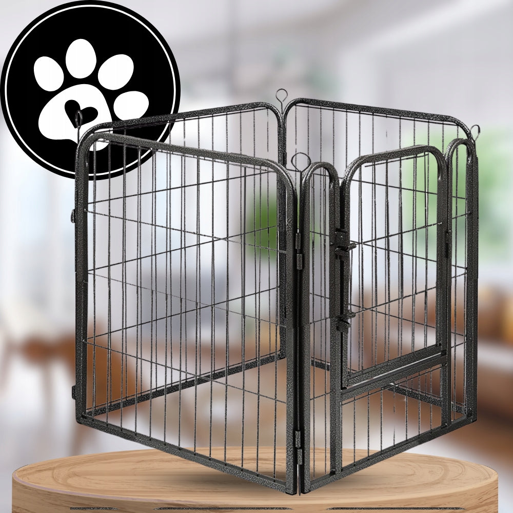 PLAYPEN DOG CAGE METAL RABBIT CATWALK MODULAR CORRAL 4 PANELS 80cm EAN (GTIN) 4255656221224