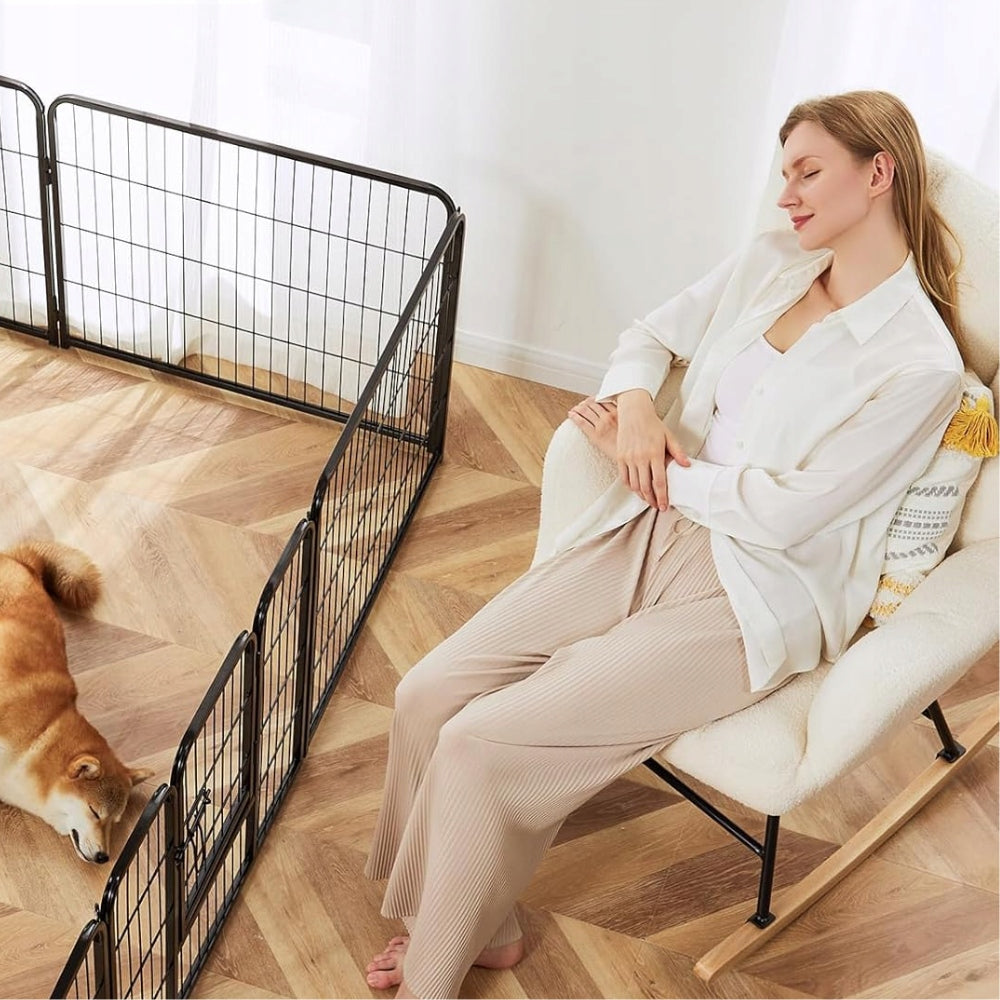 PLAYPEN DOG CAGE METAL RABBIT CATWALK MODULAR CORRAL 4 PANELS 80cm Product width 54 cm