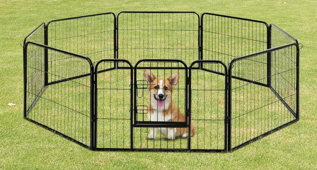 PLAYPEN ENCLOSURE Cage for Dogs and Puppies 8 panels 80x60cm 15kg Kind playpen