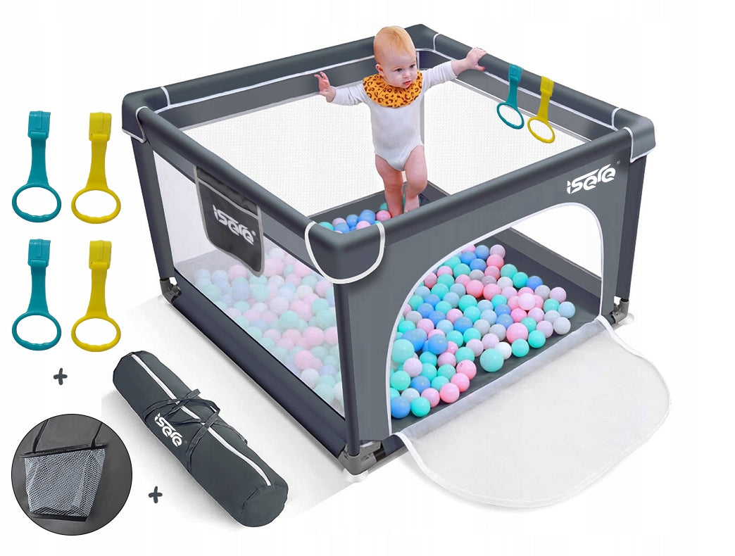 PLAYPEN FOR CHILDREN PREMIUM 90x90cm DRY POOL SPONGES PROTECTING SIDES BAG