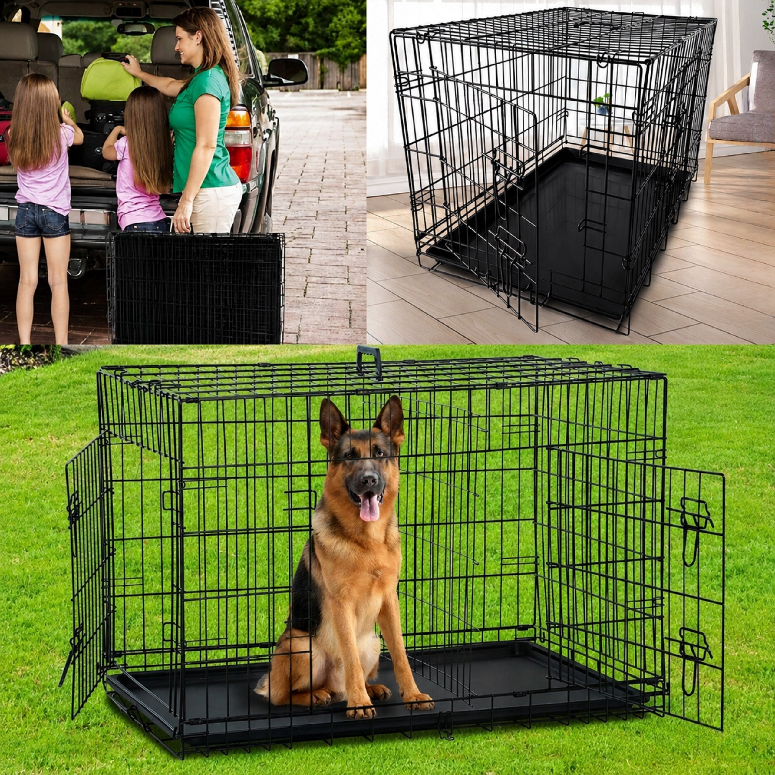 PLAYPEN KENNEL CAGE TRANSPORTER CAT ENCLOSURE FOR DOG ANIMALS BLACK 120CM Manufacturer code 4549