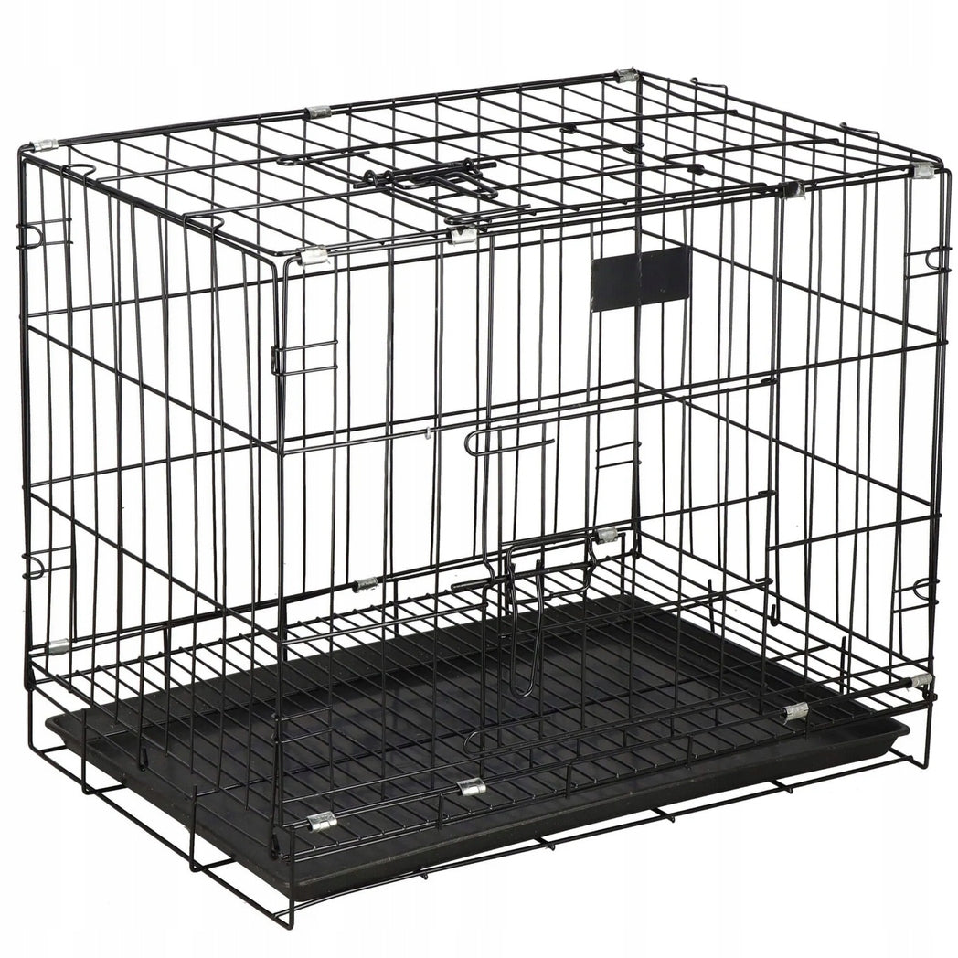 PLAYPEN KENNEL CAGE TRANSPORTER CAT ENCLOSURE FOR DOG ANIMALS BLACK 83CM Trade name KLATKA SKŁADANA METALOWA NUXIE RX44