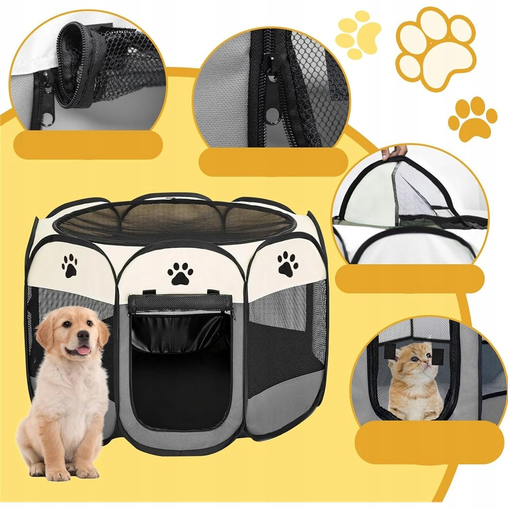 PLAYPEN TEXTILE MATERIAL SMALL DOG 74X74X43CM FOR HOME FOLDING WATERPROOF Product width 35 cm