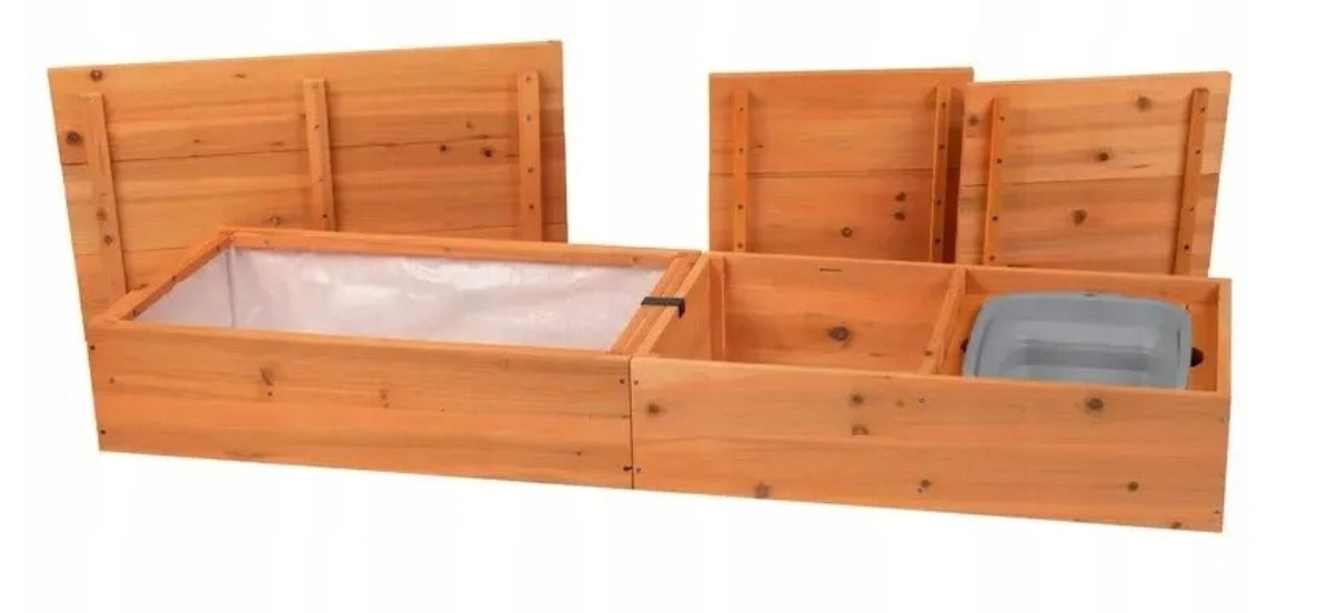 PLAYTIVE WOODEN BALCONY SANDBOX + WATER RESERVOIR 12+ Packaging status original