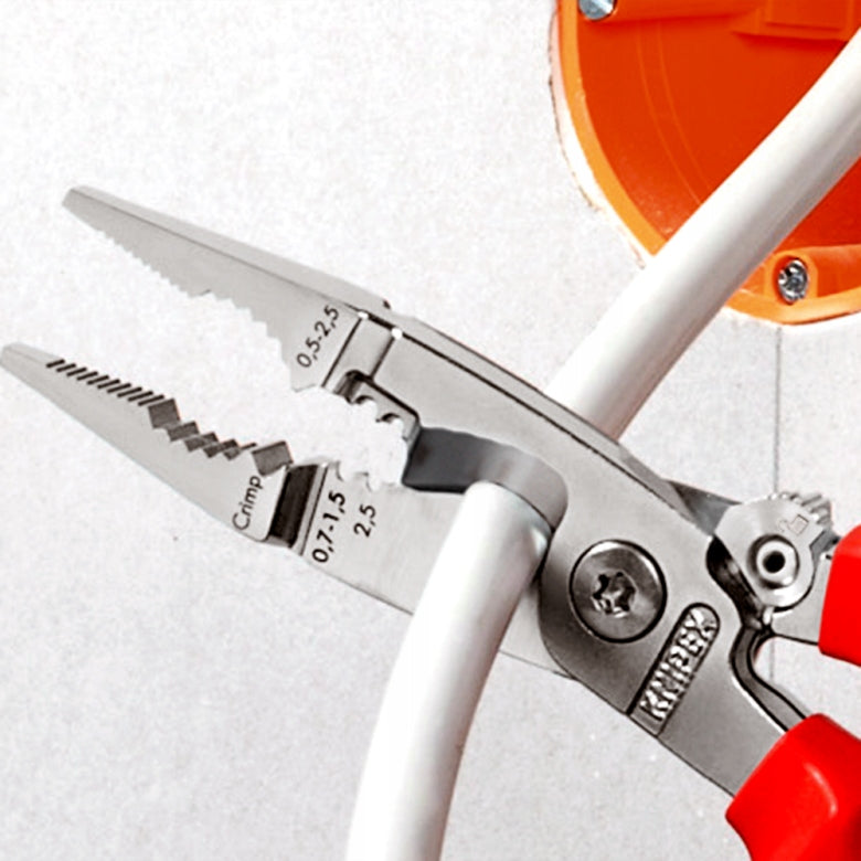 PLIERS FOR ELECTRICAL INSTALLATION WORK 200 MM, 6IN1 13 81 200 KNIPEX Product weight with unit packaging 0.265 kg