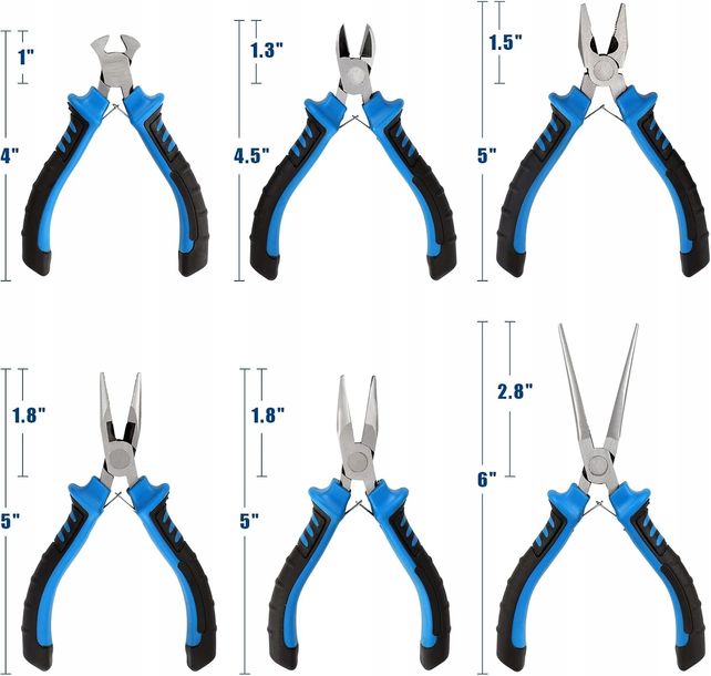 PLIERS MINI SET OF PRECISION PLIERS 6 PIECES + CASE Packaging status original