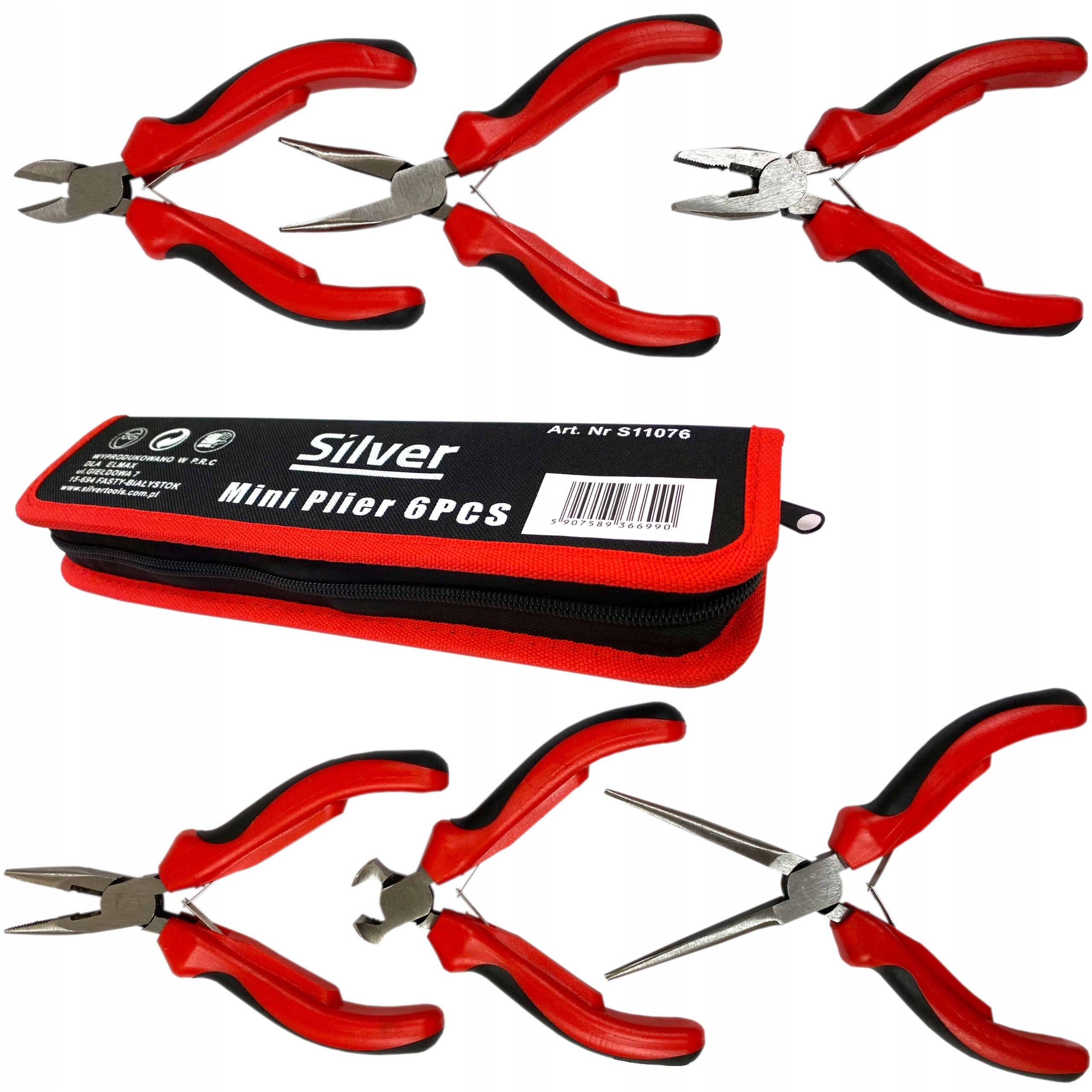 PLIERS MINI SET OF PRECISION PLIERS 6 PIECES + CASE Product weight with unit packaging 0.75 kg