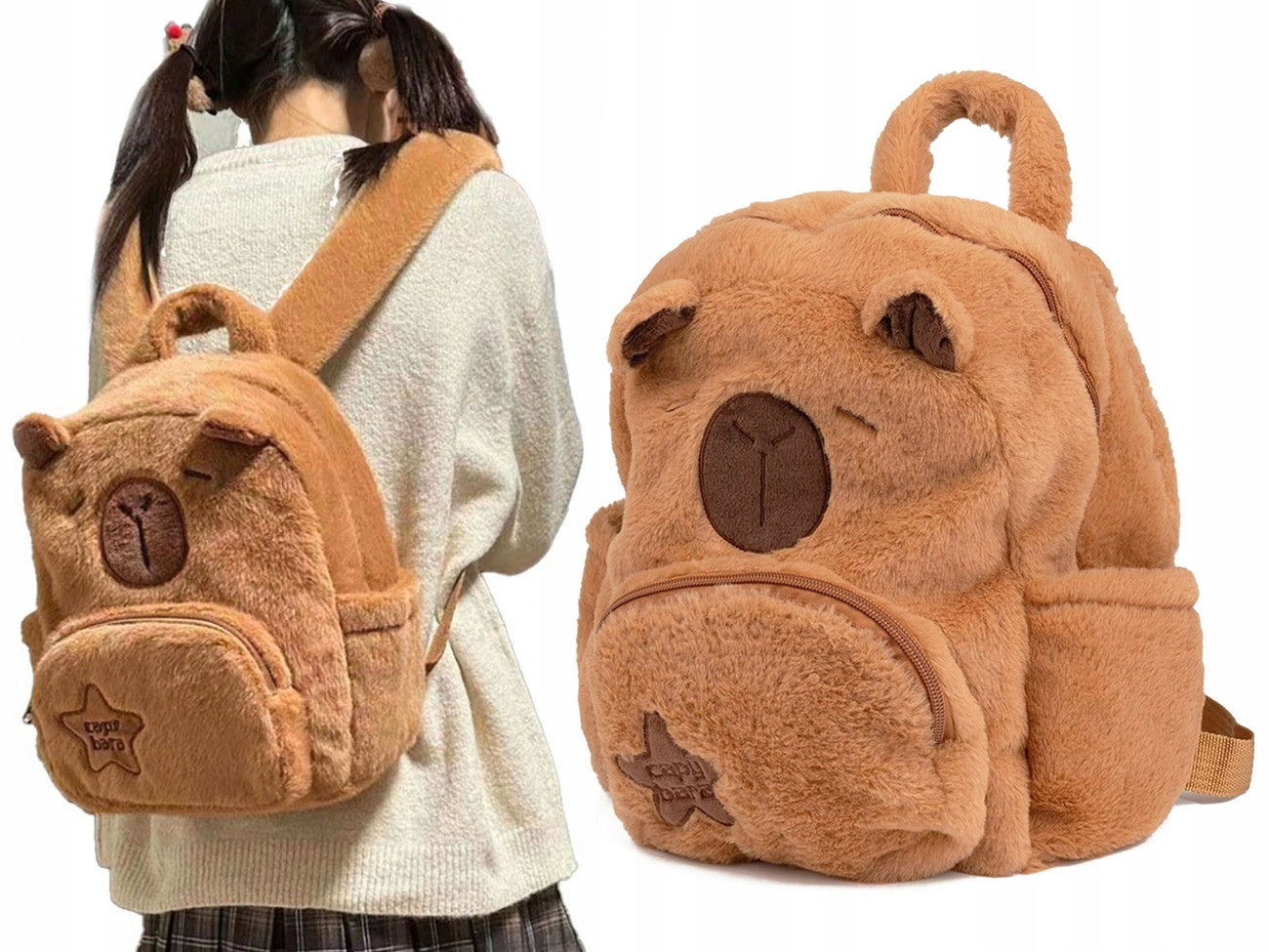 PLUSH BACKPACK KAPIBARA Alessio BAG FOR KINDERGARTEN TO SCHOOL KAPIBARA