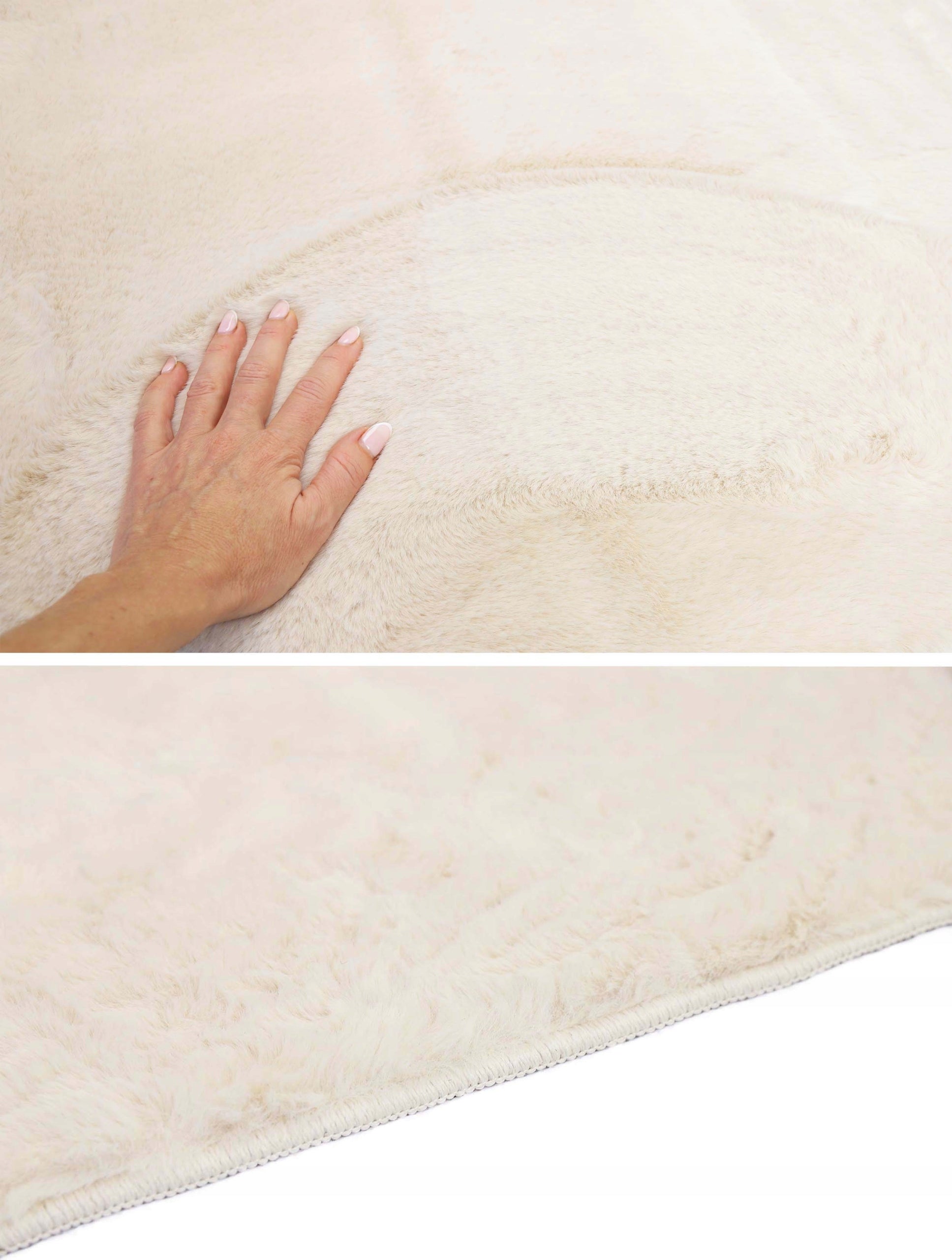 PLUSH CARPET RABBIT FUR SOFT VELVET RABBIT CREAM 120X160cm Thickness 25 mm