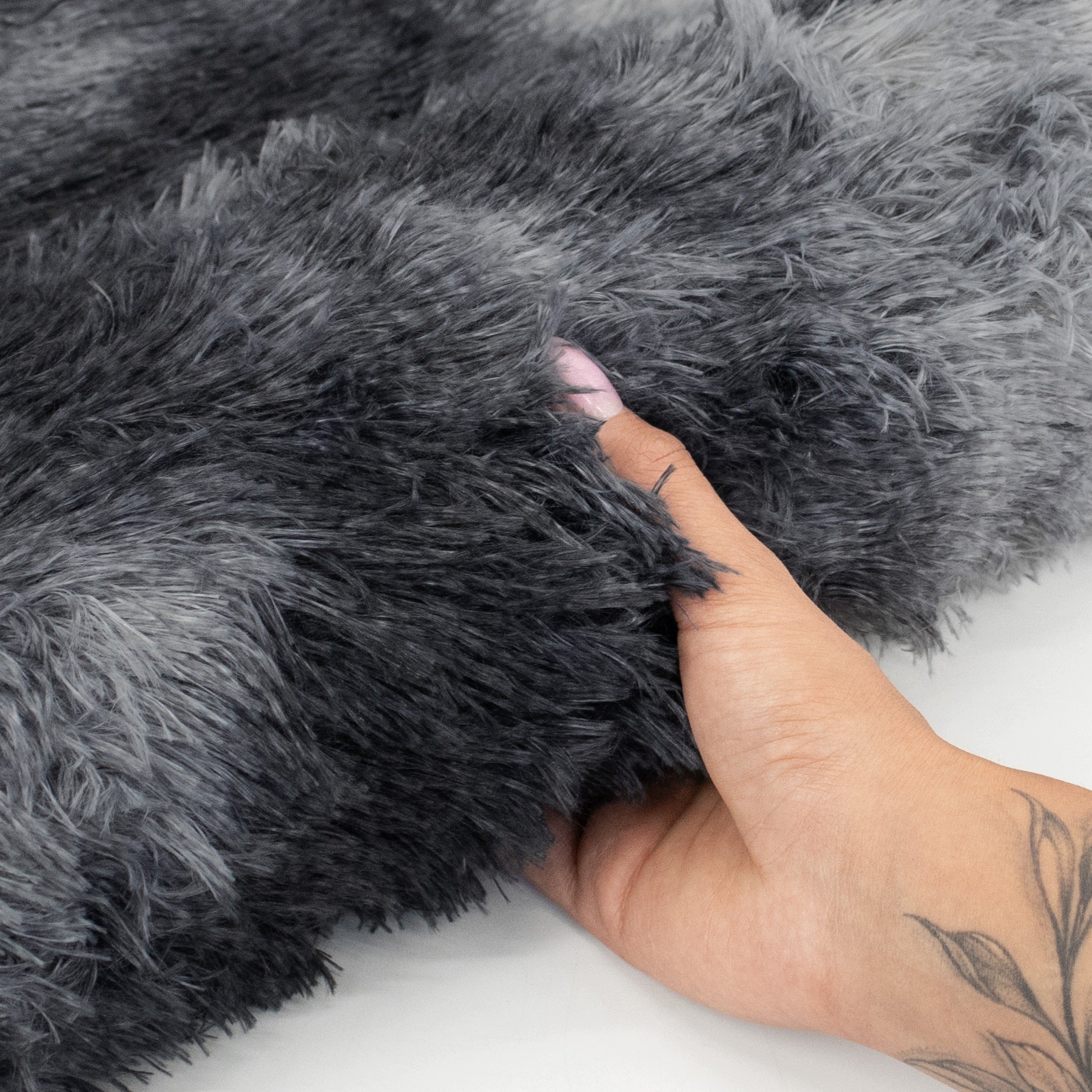 PLUSH CARPET SHAGGY 160x230 CM FLUFFY SOFT FOR LIVING ROOM ECO FUR GRAPHITE Packaging status original