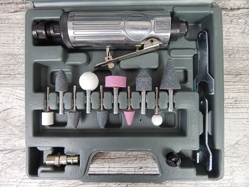 PNEUMATIC SANDER STRAIGHT 1/4 6mm 3mm WITH ACCESSORIES CUTTER AIRKRAFT Brand AIRKRAFT