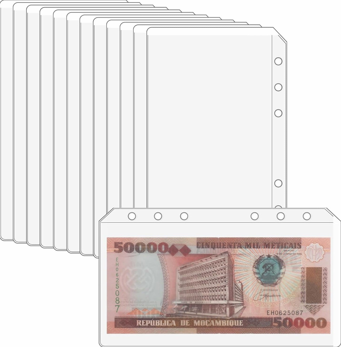 POCKETS 12 PIECES A6 TRANSPARENT ENVELOPE INSERTS ORGANIZER BINDER