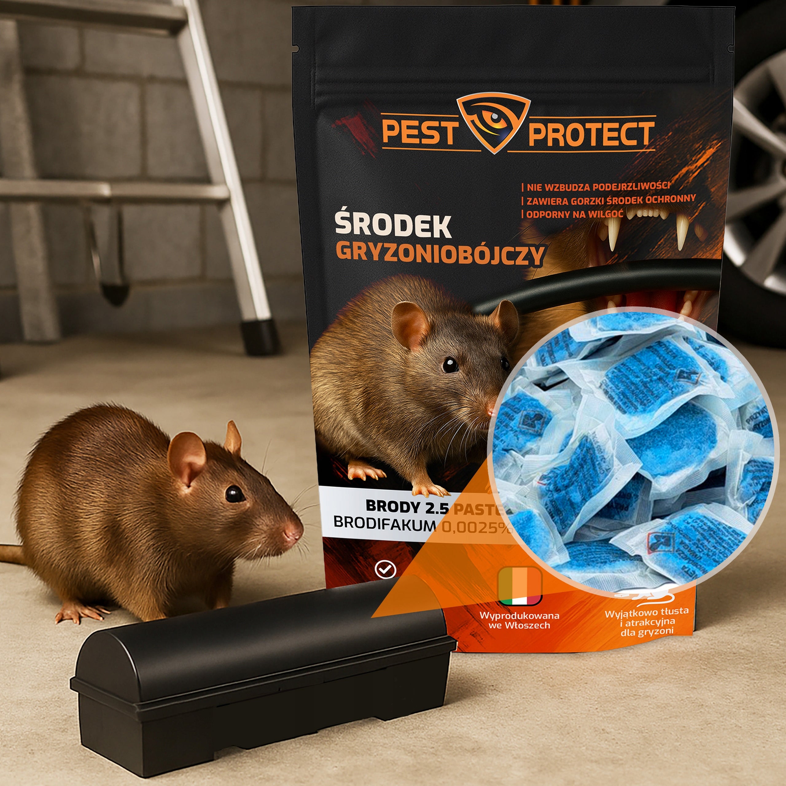 POISON FOR MOUSE RATS LARGE RODENTS PASTE SACHETS BRODIFACOUM Product weight with unit packaging 0.15 kg