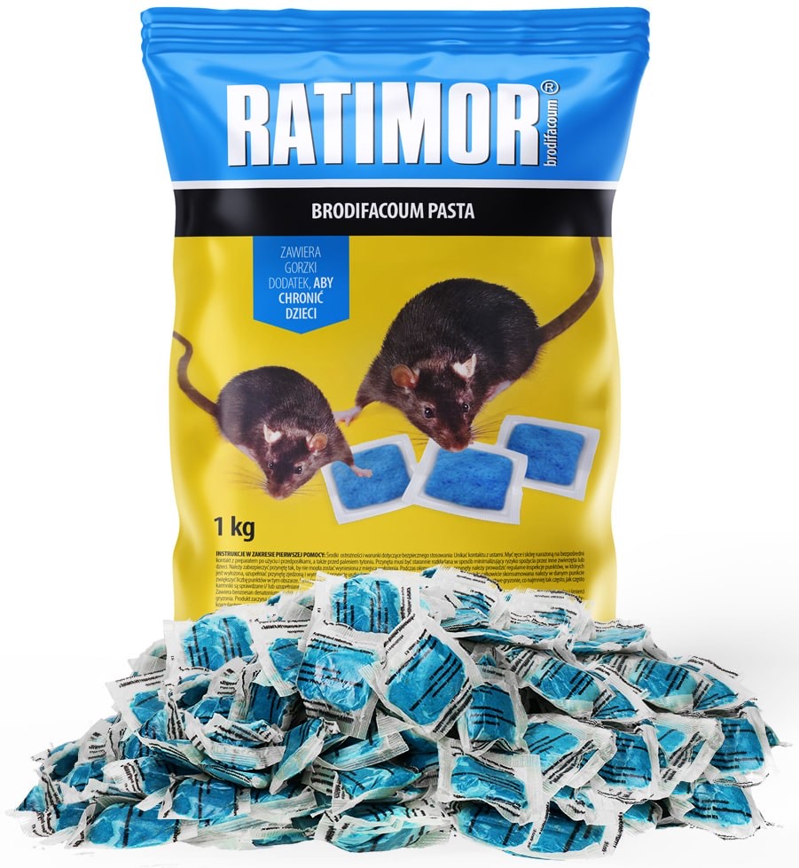 POISON PASTE FOR MICE AND RATS RATIMOR BLUE 1 KG + GLOVES FREEBIE Manufacturer code 5906333345380