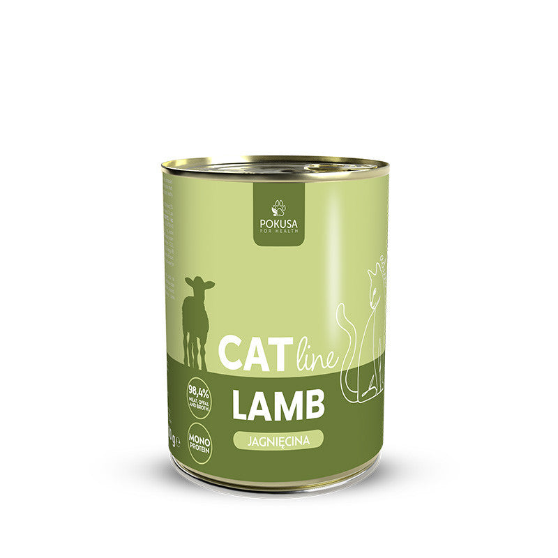 POKUSA CATline Wet cat food for adult cats - Lamb (88%) -400 g