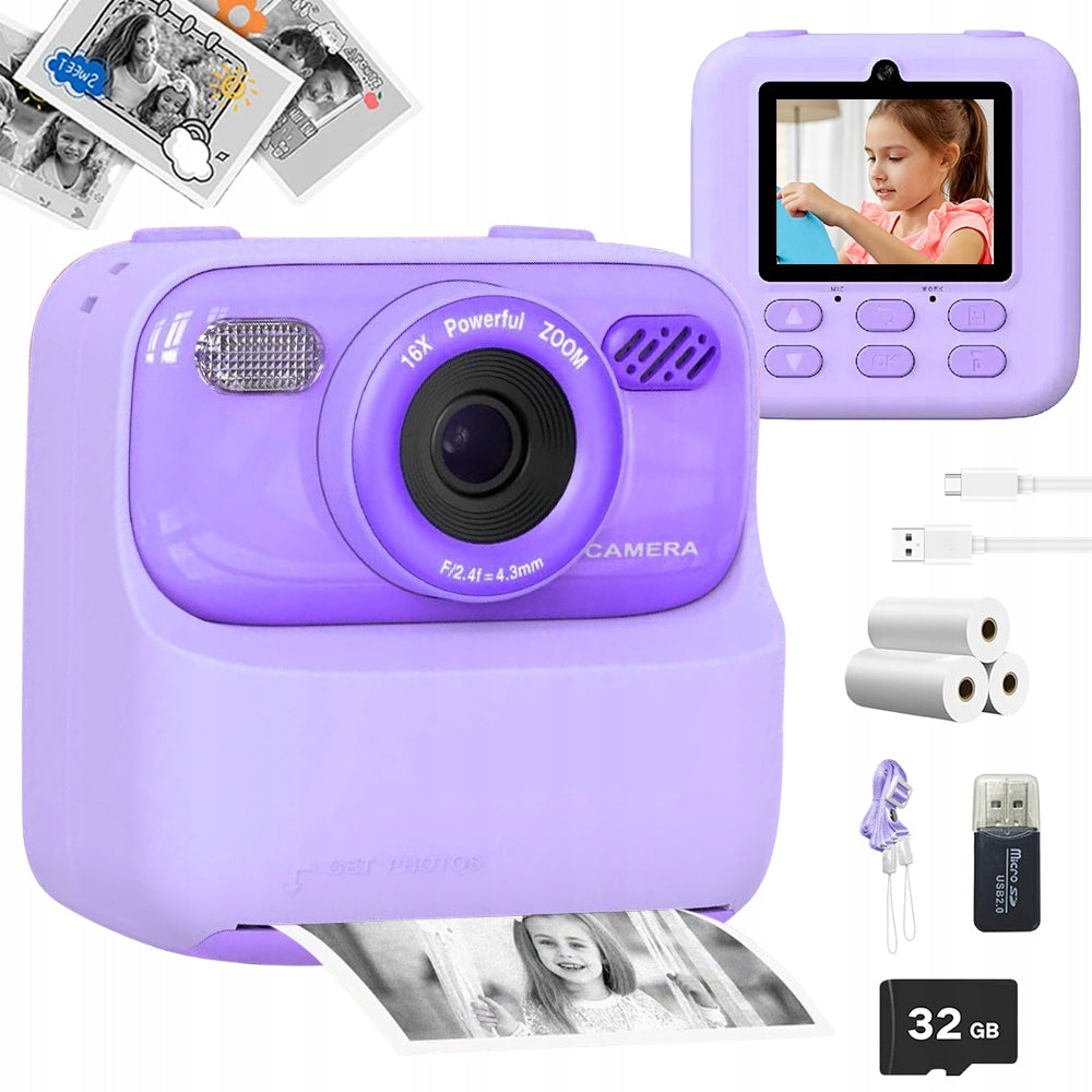 POLAROID CAMERA FOR CHILDREN MULTIFUNCTIONAL SAFE THERMAL TRANSFER PRINTING