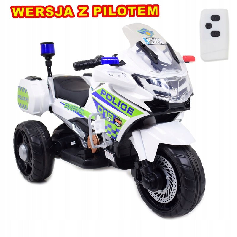 POLICE MOTOR WITH ROOSTER, SOFT WHEELS, SOUNDS, TWO MOTORS, REMOTE CONTROL/NT5188 Packaging status original