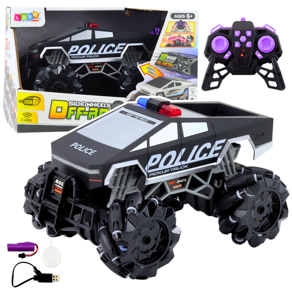 POLICE PICK UP TRUCK REMOTE CONTROLLED 2.4GHz 1:16 WITH SPRAY FUNCTION Packaging status original