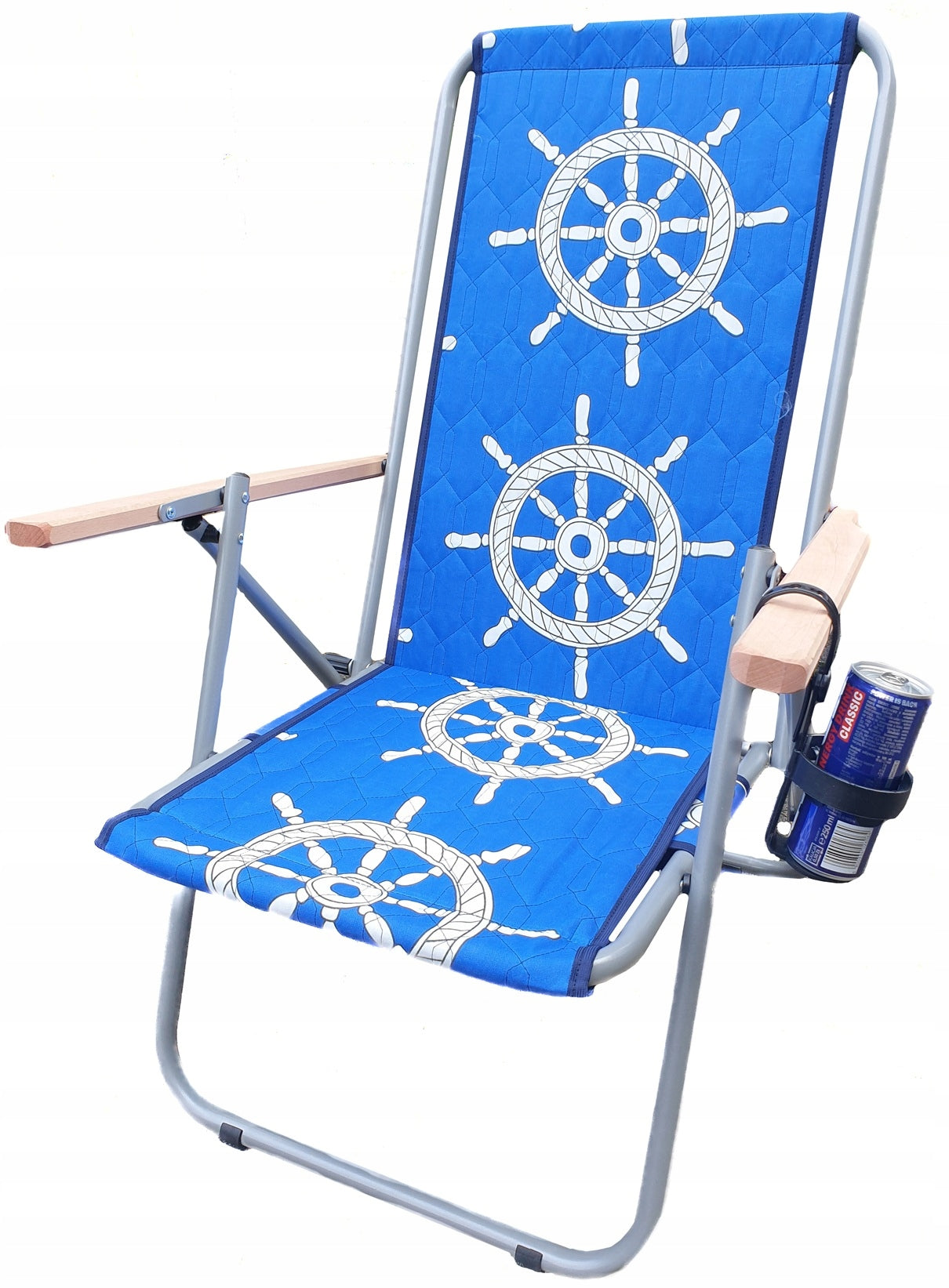 POLISH BEACH / GARDEN SUNBEDS UP TO 150 kg - STEEL + CUP HOLDER Manufacturer code 8885694902043