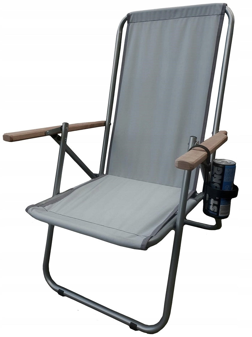 POLISH BEACH / GARDEN SUNBEDS UP TO 150 kg - STEEL + CUP HOLDER Packaging status original
