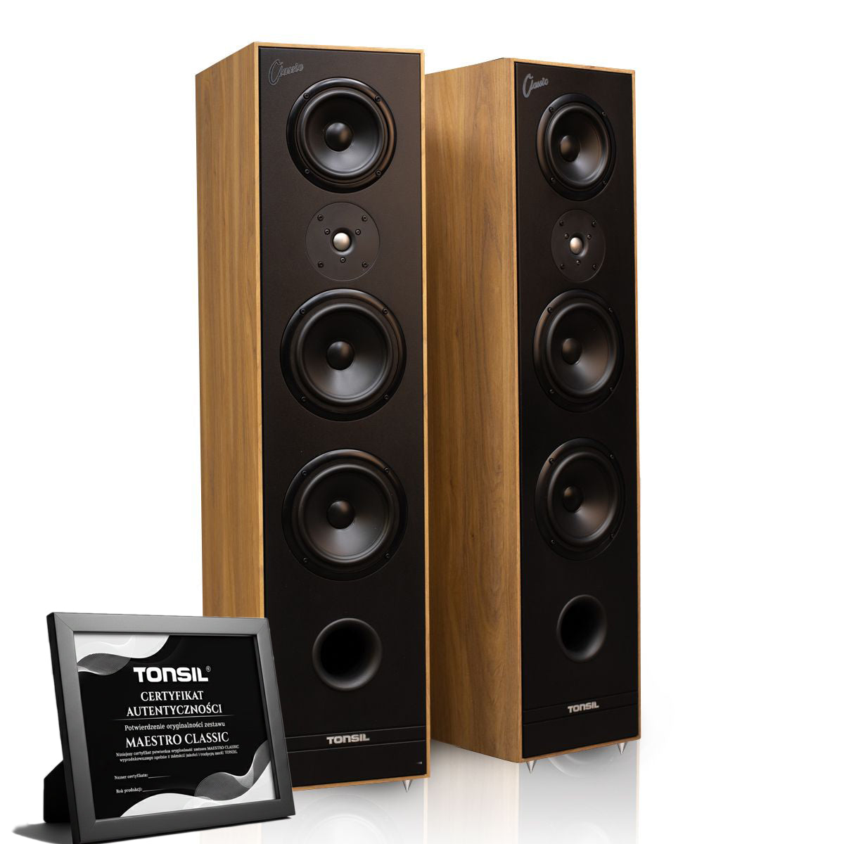 POLISH Floor Columns TONSIL MAESTRO CLASSIC Natural Oak STEREO Pair