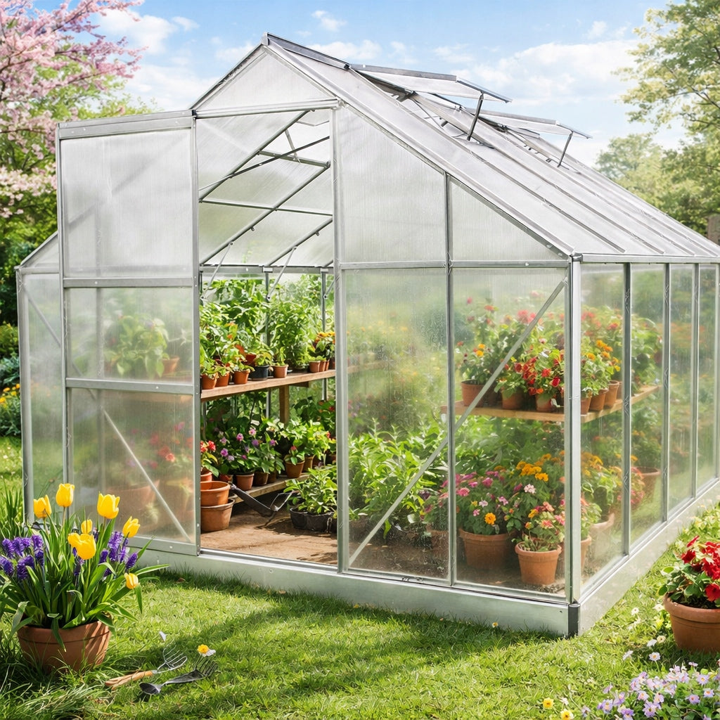 POLYCARBONATE GARDEN GREENHOUSE 2,5X3,1X2,05 GARDEN TUNNEL 7,75M2 PREMIUM Packaging status original