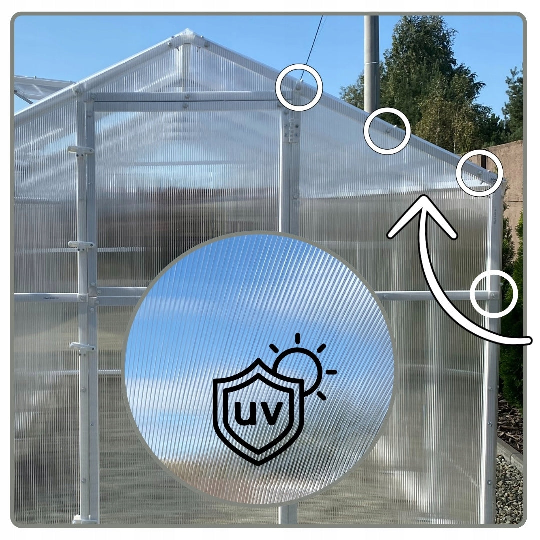 POLYCARBONATE GARDEN GREENHOUSE 5,6m2 POLYCARBONATE TUNNEL 210X270 PTF Manufacturer PTF