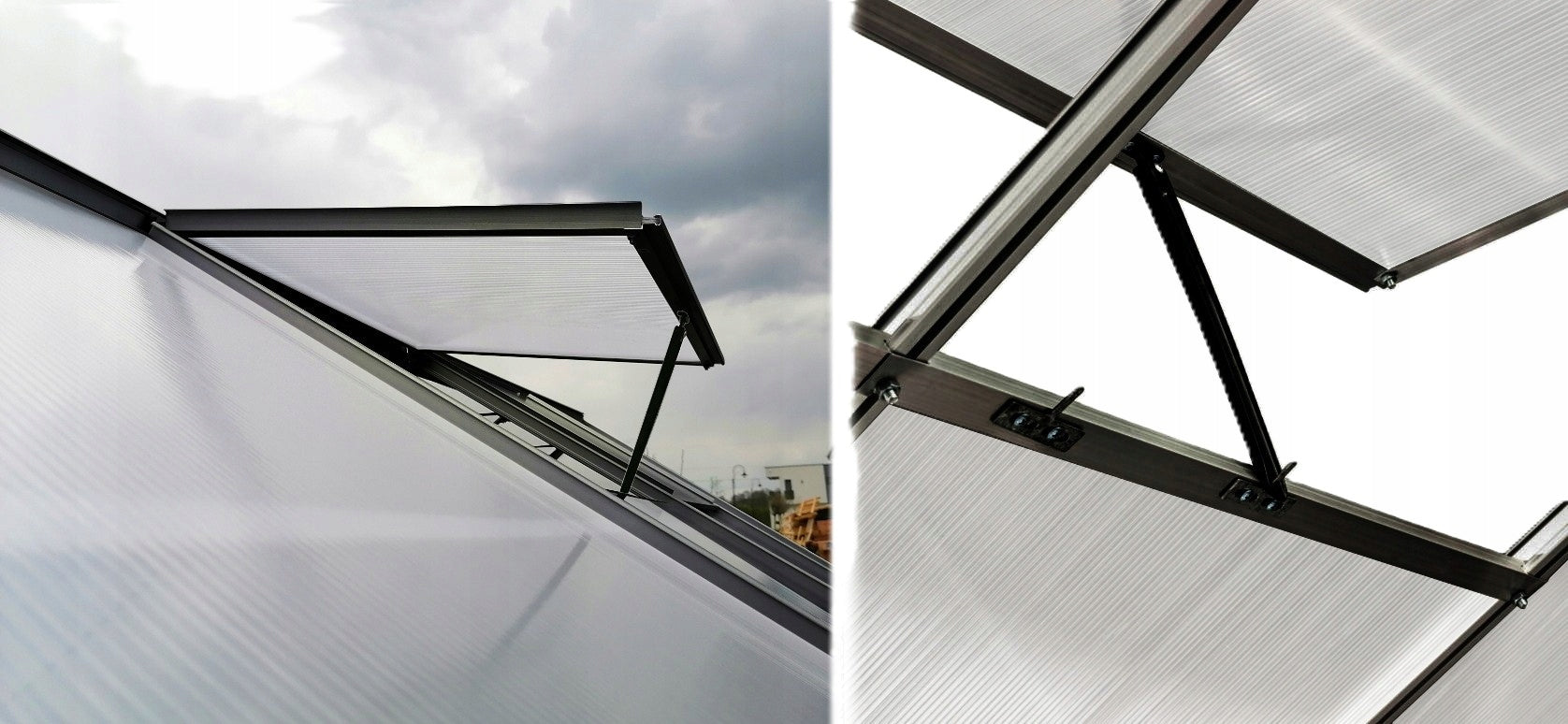 POLYCARBONATE GARDEN GREENHOUSE ALUMINUM 310CM BLACK GARDEN GREENHOUSE Manufacturer code 85952-B