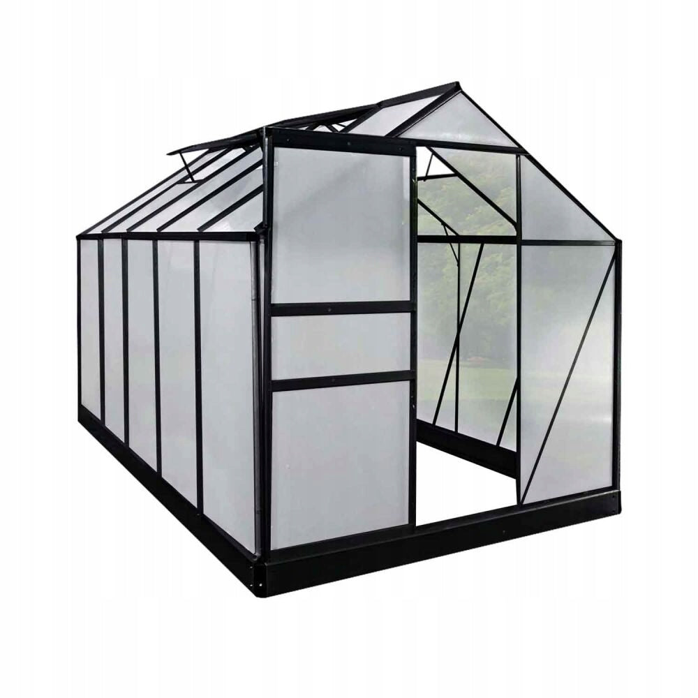 POLYCARBONATE GARDEN GREENHOUSE ALUMINUM 310CM BLACK GARDEN GREENHOUSE Packaging status original